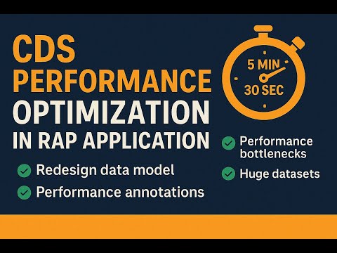 CDS Performance Optimization in RAP Application and  in General