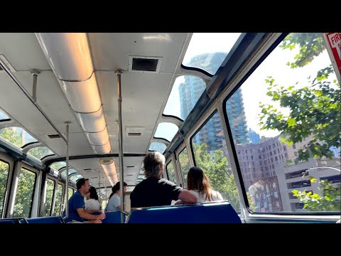 Riding the Seattle Center Monorail to Westlake Station in downtown