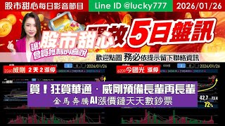0126【甜心盤後節目】【把握機會參與５日設訊】狂賀華通．威剛預備長輩再長輩！金馬奔騰AI漲價鏈天天數鈔票