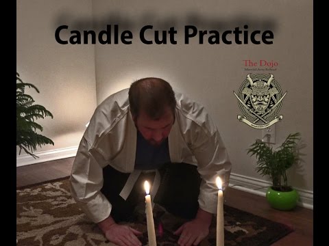 Candle Cut Practice with Samurai Katana Sword