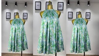 How to Cut and Sew This Trendy Halter Neck Dress (Beginners Friendly) 