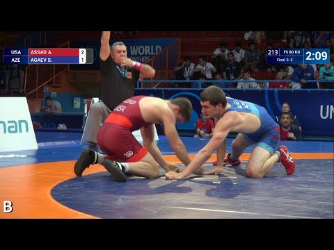 BRONZE FS - 80 kg: A. ASSAD (USA) v. S. AGAEV (AZE)