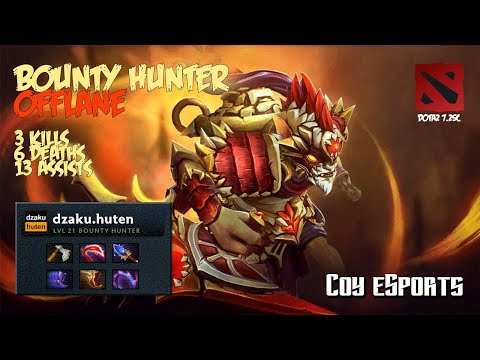 Dota 2 | Bounty Hunter Offlane (3K/6D/13A) | Full Game (v7.25c)