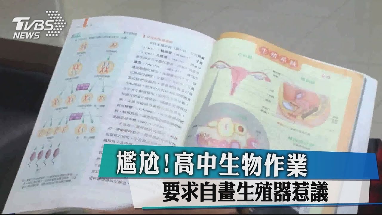 尷尬！高中生物作業　要求自畫生殖器惹議