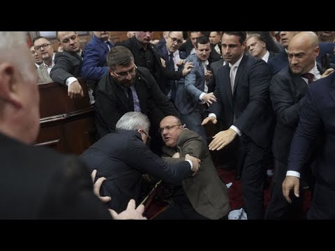 Fistfights in Serbia's parliament over deadly rail station roof collapse