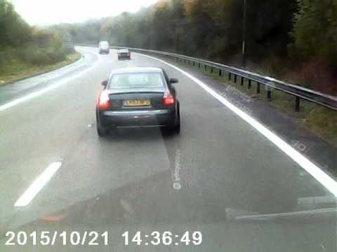 M25/A21 Jct, Audi late lane change