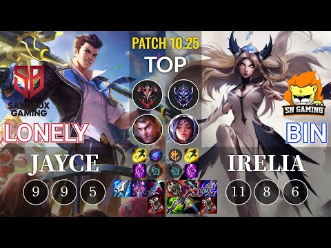 SB Lonely Jayce vs SN Bin Irelia Top - KR Patch 10.25