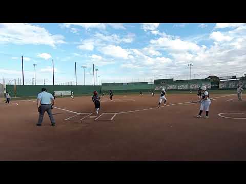 Sarah Esquibel Hard hit up the middle RBI 2-21-20; Class of 2021;  Softball Spring 2020