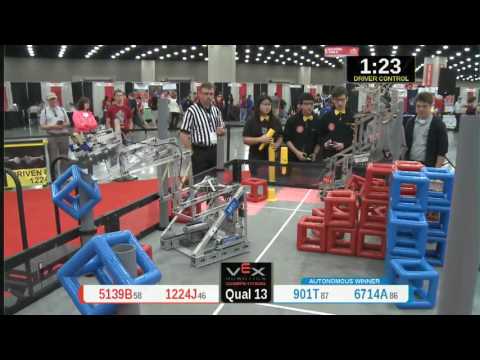 2015 VRC Tech Q13 - 5139B 1224J vs 901T 6714A - 23 to 68 - VEX Worlds 2015 - Technology Division