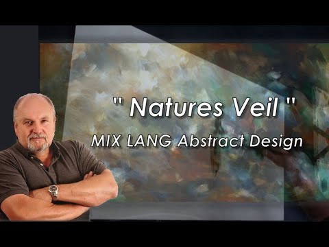 "Natures Veil"  an Abstract Design painted in acrylics, painting process, underpainting, earth tones