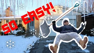 THE BEST WAY TO SHOVEL A DRIVEWAY - SUPER FAST AND NO MORE BACK PAIN!