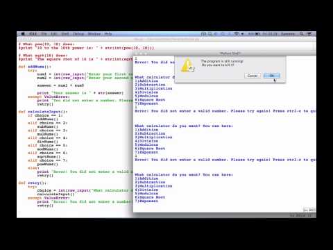 Python 2 7 2 Programming Tutorial 16 Calculator Pt3