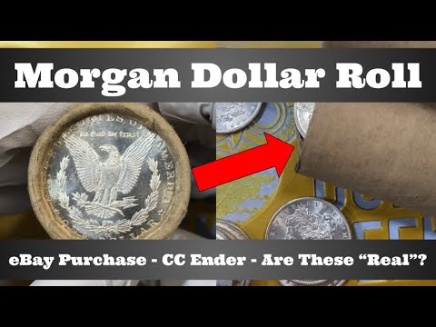 Unwrapping Morgan Silver Dollar Roll, eBay Purchase -Nice CC End Coin- What's Inside? Is it "Real"?