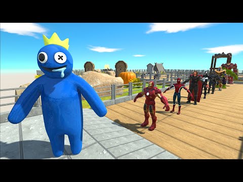 RAINBOW FRIEND BLUE BARRACKS DEATH RUN - Animal Revolt Battle Simulator