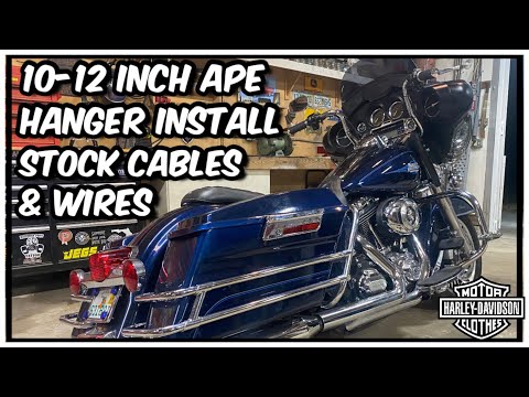 10-12 Ape Hanger install on Harley Electra Glide - Stock Wiring Harness / Clutch Cable / Brake line