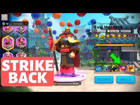 EULJI MUNDEOK Commander spotlight v 2.0 - anti swarm commander! - Rise of kingdoms