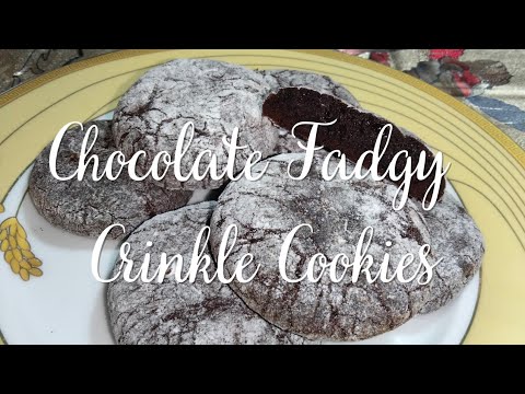 How to make Chocolate Fadgy crinkal cookies | kitchen with Shabina jabbar