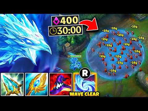 Anivia but I have unlimited wave clear and you can never push... (400 CS AT 30 MINUTES)