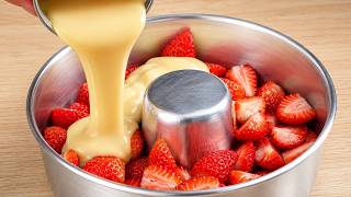 Delicioso Postre De Fresa Con Leche Condensada Sin Hornear