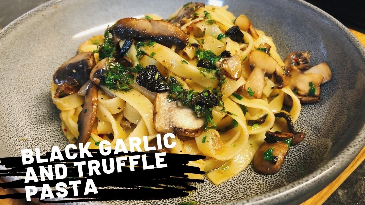 Black garlic and truffle pasta | Vegan pasta dish