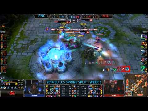 INSANE ACE+FINISH@LCS 2014 EU Spring 1 Finals FNC vs MIL