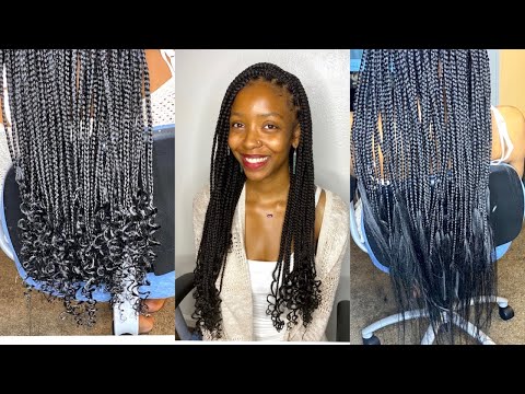 HOW TO CURL THE ENDs OF YOUR BOX BRAIDS|HOT WATER ONLY| NO CURLING TOOL OR ADDED HAIR