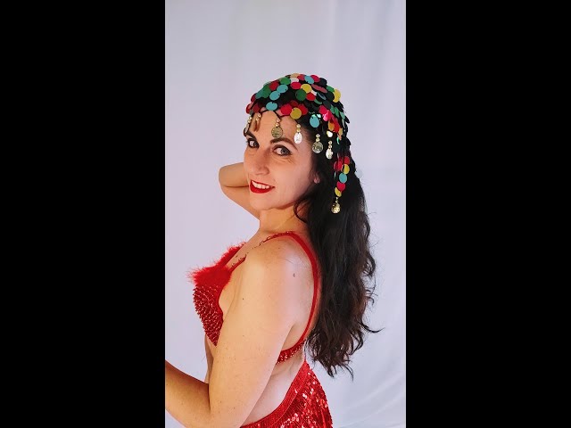 Vídeo relacionado con Boland 00460 - Pañuelo para la cabeza de bailarina del vientre, bandana con lentejuelas y monedas, adivina, pirata lady, disfraz, carnaval, fiesta temática