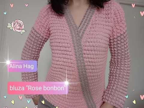 bluza crosetata "Rose bonbon" (crochet blouse)