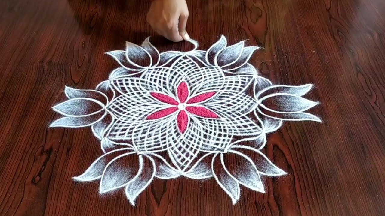 Muggulu rangoli design for fridays by sresta rangoli