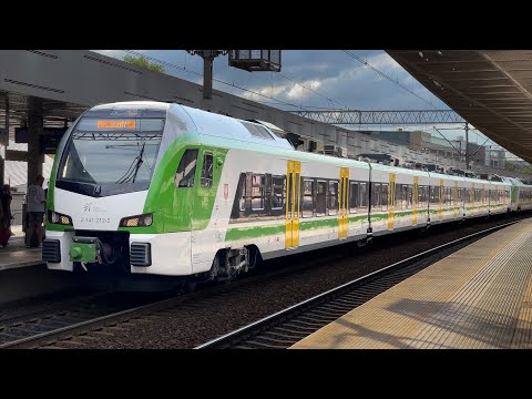 Pociąg SŁONECZNY BIS Gdynia-Warszawa na stacji Gdańsk Wrzeszcz EZT STADLER Flirt ER160-02 ER160-03