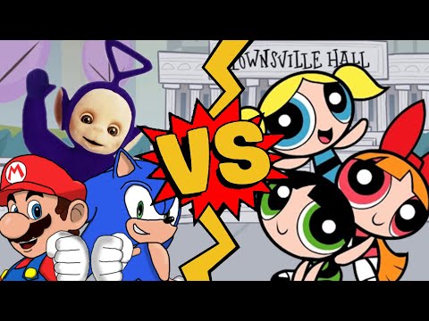 M.U.G.E.N. Battles | Tinky Winky/Mario/Sonic vs Blossom/Buttercup/Bubbles