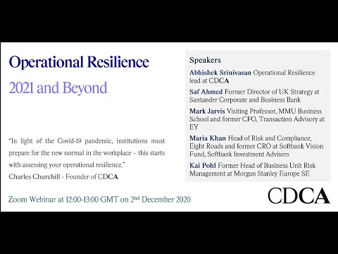 Operational Resilience- 2021 and Beyond Webinar