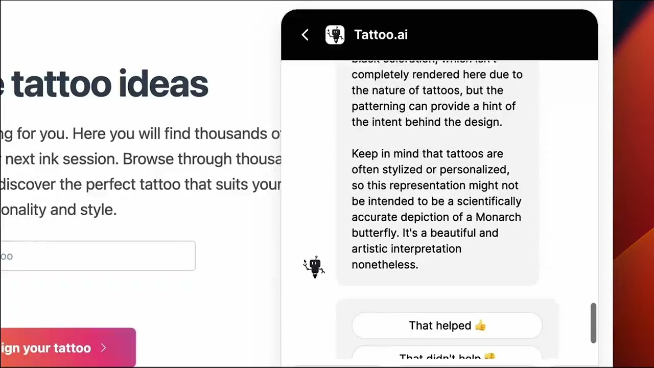 Elephant.ai in action on TattoosAI
