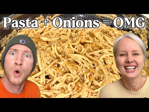 The pasta of your DREAMS 😱 Caramelized Onion and Garlic Spaghetti! 