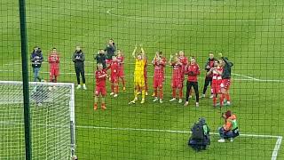 Widzew Łódź - Miedź Legnica radość po zwycięstwie