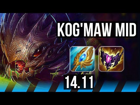KOG'MAW vs XERATH (MID) | 16/1/6, Legendary, 6 solo kills | EUW Master | 14.11