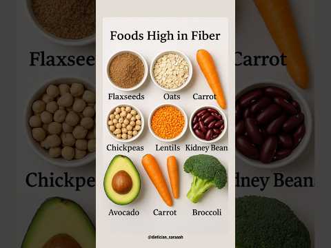 Top 9 High-Fiber Foods for Better Digestion & Weight Loss | Fiber Rich Foods #healthynutrition #diet