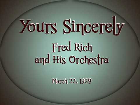 Fred Rich - "Yours Sincerely" (1929)