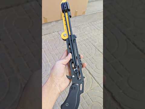 test the power of folding slingshot rifle#hunter #outdoors #slingshot