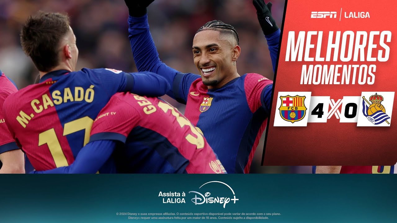 Barcelona BAILA NO CARNAVAL, goleia Real Sociedad e segue NO TOPO de LALIGA | Melhores Momentos