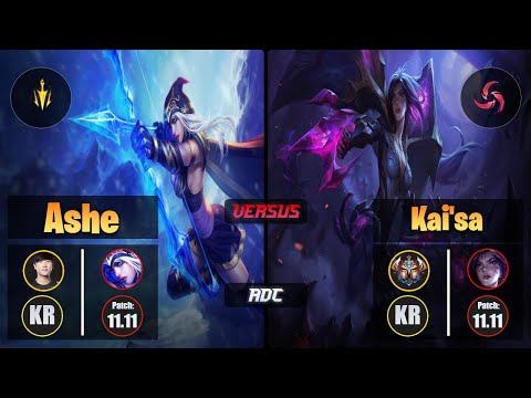 Ruler ASHE (ADC) [Lethal Tempo] VS KAI'SA - Challenger KR Patch 11.11
