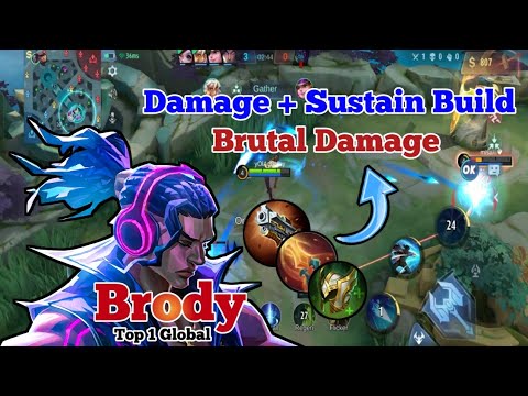 Insane Damage !! Hybrid Build Brody !! Build Top 1 Global Brody ~ MLBB