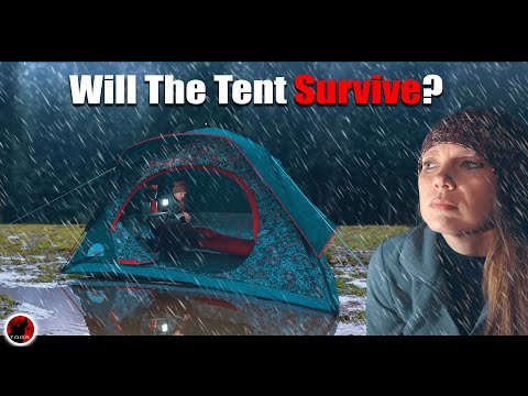 A Girl and Her Coleman Tent : Camping in a Cheap Tent in the Mountains Alone