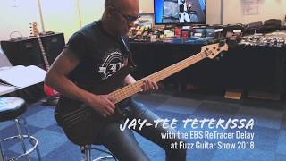 Video thumbnail for EBS at Fuzz Guitar Show 2018: Jay-Tee Teterissa and the EBS ReTracer Delay by EBSSweden