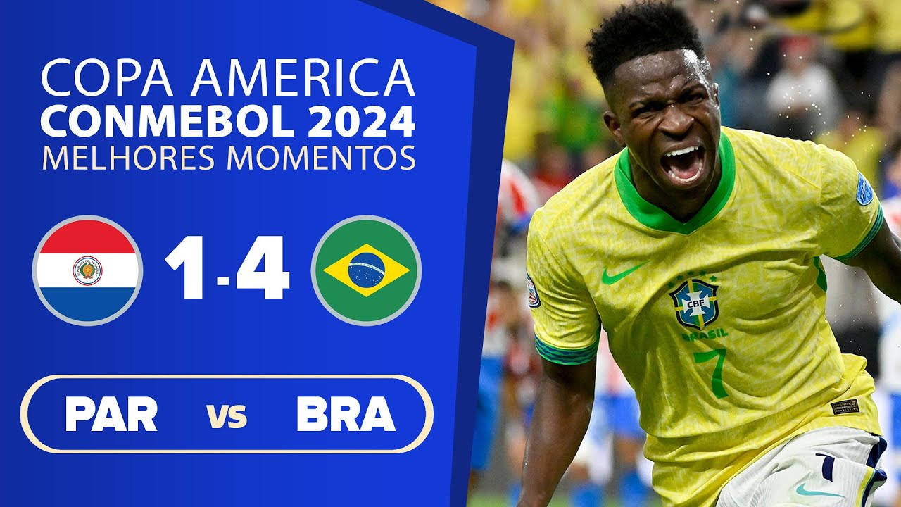 PARAGUAI 1 X 4 BRASIL 🏆Copa América USA 2024 🎙️Luis Roberto ⚽ melhores momentos