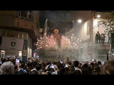 VIRGEN DE LA PAZ ( CENA ) CURVA CALLE CARCER CON ÁLAMOS SEMANA SANTA MÁLAGA 2025