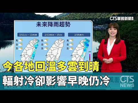 今各地回溫多雲到晴　輻射冷卻影響早晚仍冷