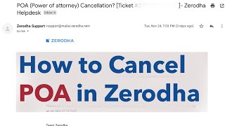 How to Cancel POA in Zerodha