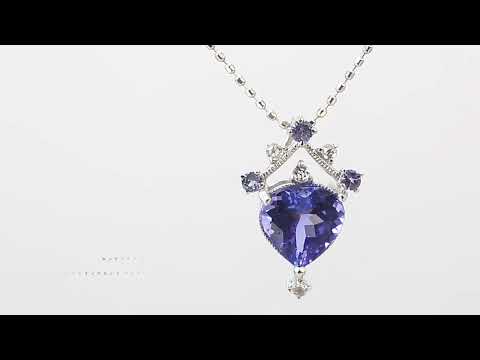 タンザナイト ハート ローズカットダイヤモンド ペンダントトップ レーヌ Reine