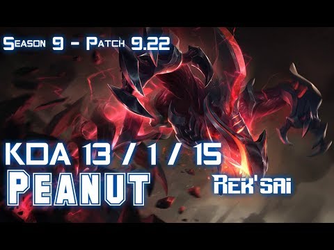 Peanut REK'SAI vs EKKO Jungle - Patch 9.22 KR Ranked